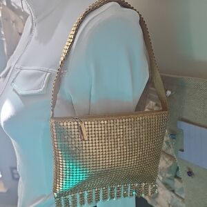 Gold Sequin Evening Shoulder Bag